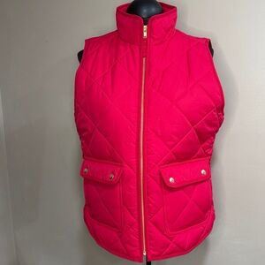 J. Crew Pink Quilted Vest New! Medium